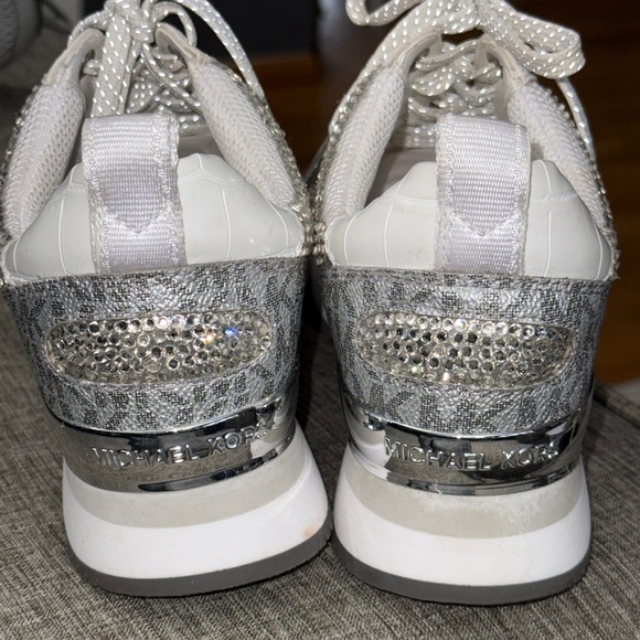 Women Sneakers, Crystals/ Rhinestones, Michael Kors shoes, Walking Shoes, Silver - Picture 3 of 15